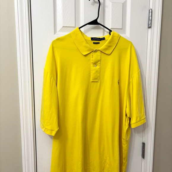 Polo by Ralph Lauren Men's 2XLT Bright Yellow Polo Shirt - Picture 3 of 8